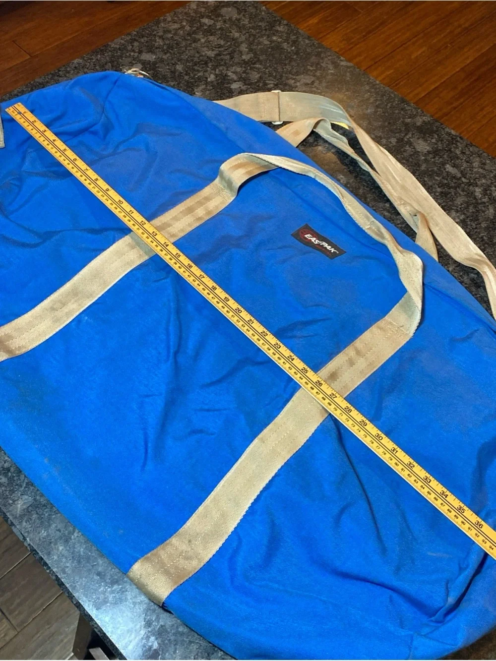 Eastpak Large Canvas Duffle Bag - USA Made Vintage 1980s Blue